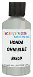 Detail brush applying Blue Metallic to a small door scratch on an Honda Element, clean OEM finish