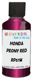 Detail brush applying Red Metallic to a small door scratch on an Honda Jade, clean OEM finish