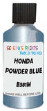 Detail brush applying Blue Metallic to a small door scratch on an Honda Jazz, clean OEM finish