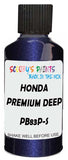 Detail brush applying Purple Metallic to a small door scratch on an Honda Fit, clean OEM finish