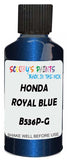Detail brush applying Blue Metallic to a small door scratch on an Honda Accord, clean OEM finish