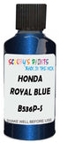Detail brush applying Blue Metallic to a small door scratch on an Honda Civic, clean OEM finish