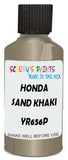 Detail brush applying Beige Metallic to a small door scratch on an Honda Hr-V, clean OEM finish