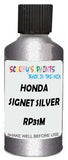 Detail brush applying Silver Metallic to a small door scratch on an Honda Cr-V, clean OEM finish