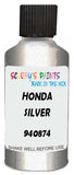 Detail brush applying Silver Metallic to a small door scratch on an Honda Hr-V, clean OEM finish