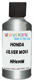 Detail brush applying Silver Metallic to a small door scratch on an Honda Cr-V, clean OEM finish