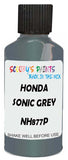 Detail brush applying Grey Metallic to a small door scratch on an Honda Civic Si, clean OEM finish