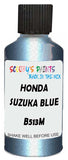 Detail brush applying Blue Metallic to a small door scratch on an Honda Insight, clean OEM finish