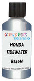 Detail brush applying Blue Metallic to a small door scratch on an Honda Airwave, clean OEM finish