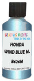 Detail brush applying Blue Metallic to a small door scratch on an Honda Fit, clean OEM finish