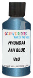 Detail brush applying Blue Metallic to a small door scratch on an Hyundai I30Cw, clean OEM finish