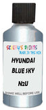 Detail brush applying Blue Metallic to a small door scratch on an Hyundai Elantra Coupe, clean OEM finish