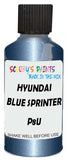 Detail brush applying Blue Metallic to a small door scratch on an Hyundai Veloster, clean OEM finish