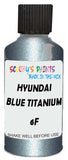 Detail brush applying Blue Metallic to a small door scratch on an Hyundai Santa Fe, clean OEM finish
