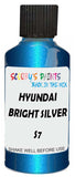 Detail brush applying Blue Metallic to a small door scratch on an Hyundai Grandeur, clean OEM finish