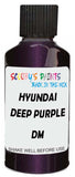 Detail brush applying Purple Metallic to a small door scratch on an Hyundai Tiburon, clean OEM finish