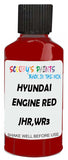 Detail brush applying Red Solid to a small door scratch on an Hyundai I30, clean OEM finish