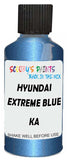 Detail brush applying Blue Metallic to a small door scratch on an Hyundai Matrix, clean OEM finish