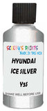 Detail brush applying Silver Metallic to a small door scratch on an Hyundai Elantra, clean OEM finish