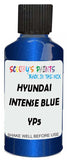 Detail brush applying Blue Metallic to a small door scratch on an Hyundai Elantra, clean OEM finish