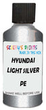 Detail brush applying Silver Metallic to a small door scratch on an Hyundai Santa Fe, clean OEM finish