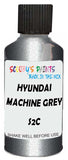 Detail brush applying Grey Metallic to a small door scratch on an Hyundai Satellite, clean OEM finish