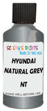 Detail brush applying Grey Metallic to a small door scratch on an Hyundai Satellite, clean OEM finish