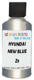 Detail brush applying Blue Metallic to a small door scratch on an Hyundai Santa Fe, clean OEM finish