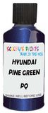 Detail brush applying Blue Metallic to a small door scratch on an Hyundai Santa Fe, clean OEM finish