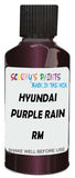 Detail brush applying Purple Metallic to a small door scratch on an Hyundai Terracan, clean OEM finish