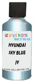 Detail brush applying Blue Metallic to a small door scratch on an Hyundai Coupe, clean OEM finish