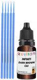 Close-up chip repair on 2006-2008 Infiniti Qx50 in factory Dark Brown Pearl (paint code Cas)