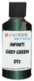 Detail brush applying Green Metallic to a small door scratch on an Infiniti Qx4, clean OEM finish