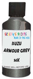 Detail brush applying Grey Metallic to a small door scratch on an Isuzu Kb Series, clean OEM finish