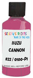 Detail brush applying Pink Solid to a small door scratch on an Isuzu Coupe, clean OEM finish