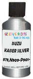 Detail brush applying Silver Metallic to a small door scratch on an Isuzu Trooper, clean OEM finish