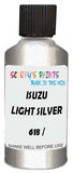 Detail brush applying Silver Metallic to a small door scratch on an Isuzu Hi-Lander, clean OEM finish