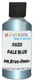Detail brush applying Blue Metallic to a small door scratch on an Isuzu Impulse, clean OEM finish