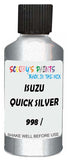Detail brush applying Silver Metallic to a small door scratch on an Isuzu D-Max, clean OEM finish
