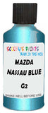 Detail brush applying Blue Metallic to a small door scratch on an Mazda Mx-6, clean OEM finish