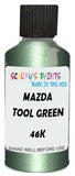 Detail brush applying Green Metallic to a small door scratch on an Mazda Flair Wagon, clean OEM finish