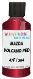 Detail brush applying Red Metallic to a small door scratch on an Mazda Bt-50, clean OEM finish