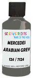 Detail brush applying Grey Solid to a small door scratch on an Mercedes 230 Sl, clean OEM finish