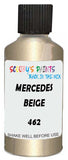 Detail brush applying Beige Metallic to a small door scratch on an Mercedes 280 Se, clean OEM finish