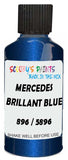 Detail brush applying Blue Metallic to a small door scratch on an Mercedes Aone, clean OEM finish