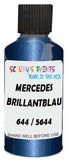 Detail brush applying Blue Metallic to a small door scratch on an Mercedes Aone, clean OEM finish
