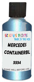 Detail brush applying Blue Metallic to a small door scratch on an Mercedes Actros, clean OEM finish