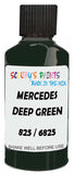 Detail brush applying Green Solid to a small door scratch on an Mercedes 190 Sl, clean OEM finish