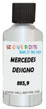 Detail brush applying White Metallic to a small door scratch on an Mercedes Agt, clean OEM finish