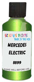 Detail brush applying Green Metallic to a small door scratch on an Mercedes 250 Sl, clean OEM finish